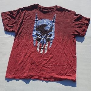 XL Red Batman U.S. Flag Star Spangled Banner Tee